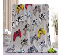 Cartoon Minimaliste Moelleuse Couverture en Flanelle, Manette De Jeu Douce et Confortable Couverture pour Chambre à Coucher Camping Bureau Canapé, Multicolore Chaude Légères Couvertures, 220 x 240 cm