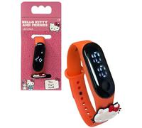 CARTOON Montre numérique pour enfants à écran tactile LED avec date bracelet réglable en PVC 25 cm boîtier ABS et lentille en plexiglas 2 piles AG3 incluses idée cadeau fille enfant, Hello Kitty