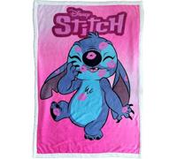 CARTOON Plaid Sherpa Stitch rose Disney 100 x 140 cm, couverture douce double couche pour enfants