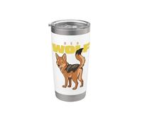 Cartoon Red Wolf Race Animal Lover Cute Wolves Gobelet isotherme en acier inoxydable double paroi
