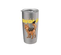 Cartoon Red Wolf Race Animal Lover Cute Wolves Gobelet isotherme en acier inoxydable double paroi
