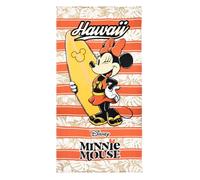 CARTOON Serviette de plage Disney Minnie 90 x 170 cm Serviette en microfibre 240 GSM séchage rapide, grande taille, idée cadeau enfants et adultes