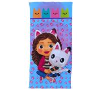 CARTOON Serviette de plage Gabby's Dollhouse serviette en microfibre polyester pour enfants 245 gsm taille 70 x 140 cm plage piscine