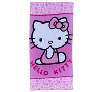 CARTOON Serviette de plage Hello Kitty en microfibre de polyester pour enfants 245 g/m², dimension 70 x 140 cm, plage, piscine