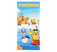 CARTOON Serviette de plage Pokémon 70 x 140 cm en microfibre 240 GSM séchage rapide léger idée cadeau enfants et fans Pokémon