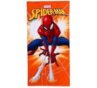 CARTOON Serviette de plage pour enfant Spider-Man 70 x 140 cm en microfibre 100 % polyester séchage rapide serviette plage piscine orange Marvel idée cadeau super-héros