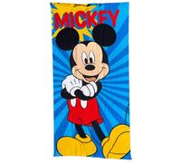CARTOON Serviette de plage pour enfants Mickey Mouse 70 x 140 cm Serviette microfibre 100 % polyester séchage rapide Serviette de plage piscine Disney Idée cadeau Mickey Mouse