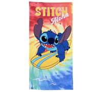 CARTOON Serviette de plage Stitch pour enfant, 70 x 140 cm, serviette en microfibre 100 % polyester, séchage rapide, serviette de plage, piscine, surf, tropical, Disney, idée cadeau