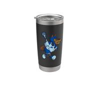 Cartoon Wolf joue à la crosse Gobelet isotherme en acier inoxydable double paroi