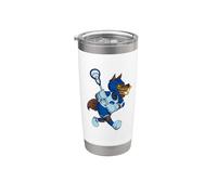 Cartoon Wolf joue à la crosse Gobelet isotherme en acier inoxydable double paroi