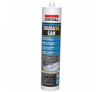 Cartouche de Mastic en Silicone 280 ml - Pour Bois - Vitrier - Gouttière - Plastique - Blanc - 11309 - SOUDAL
