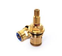 Cartouche de robinet, cartouche à disque en laiton et céramique, remplacement de valve de robinet, quart de tour, G1/2" x 70 mm x 10 mm, longueur de cannelure, 20 dents (KK-55MM)