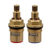 Cartouche de Robinet en Céramique en Laiton 1/4 Tour 20 Cannelures Remplacement de Valve de Robinet Pour Robinets de Douche Avec Rondelles Kit Réparation Joints Presse-étoupe
