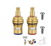 Cartouche de Robinet en Laiton, Pièce de Rechange 1/2 pouce 20 Dents | Disques céramiques intégrés, Résistant à l'usure, Sans fuite, Fonctionnement fluide, Réparation de robinet domestique