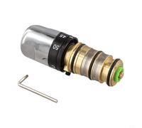 Cartouche de robinet mitigeur thermostatique pour robinet de douche | Remplacement en laiton massif chromé avec volant | Arrêt de sécurité 38C | Contrôle de température 20-50 C | Longueur 120 mm