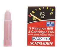 Schneider 187912 Marqueur encre Maxx Eco 655, pour Maxx Eco 110, 2 ml, rouge lot de 3