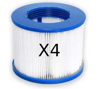 Aqua Spas - Cartouche filtre à vis - Papier 120 plis - 80 mm H - 100 mm Ø - Lot de 4