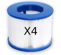 Cartouche Filtre à Vis - Aqua Spa - Lot de 4 - Papier 120 Plis - 80 mm de Hauteur - 100 mm de Diamètre