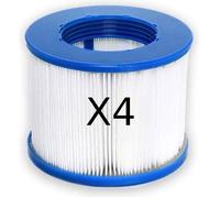 Cartouche Filtre à Vis Aqua Spa Lot de 4 Papier 120 Plis 80 mm de Hauteur 100 mm de Diamètre