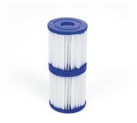 Cartouche filtre piscine Type I - MICH - Lot de 2 - Diamètre 8 cm - Hauteur 9 cm - Blanc - Plastique