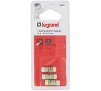 LEGRAND | Cartouches Fusibles Pour Porte-Fusibles, Avec Témoin De Fusion, Lot De 3 Cartouches 8,5x23mm, Permet De Couper Le Courant En Cas De Surcharge
