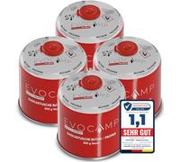 Cartouches de gaz butane 500g, cartouche à vis avec gaz butane/propane 899 ml, cartouche de gaz conforme à la norme EN 417, cartouche à valve avec fermeture à vis, cartouche de gaz de camping (4X)