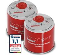 Cartouches de gaz butane 500g, cartouche à vis avec gaz butane/propane 899 ml, cartouche de gaz conforme à la norme EN 417, cartouche à valve avec fermeture à vis, cartouche de gaz de camping (2X)