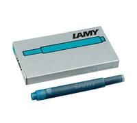 Cartouches d'encre LAMY T10 à grande capacité - compatibles avec tous les modèles de stylos plume Lamy - Contenance: 1,25 ml par cartouche - 5 pièces par paquet - Couleur de l'encre: turquoise