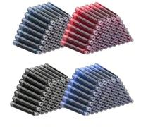 Cartouches d'encre pour stylo-plume, recharges d'encre pour stylo-plume compatibles avec les diamètres de plume de 2,6 mm et 3,4 mm, encre noire rouge bleue, ensemble de cartouches d'encre de rechange