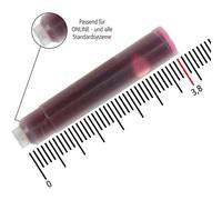 Cartouches D'encre - Rose - Encre Non Effaçable - Pour Stylo Plume Et Roller - 6 Petites Cartouches