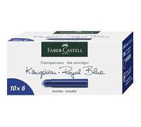 Cartouches pour stylo-plume - FABER-CASTELL - Lot de 6 - Encre Bleue - Rechargeables - Mixte