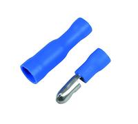 Cartrend 10489 Lot de 10 fiches Rondes avec Manchons isolés Bleu 1,5 à 2,5 mm²