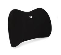 cartrend Coussin Lombaire en Mousse à mémoire de Forme Ergonomique pour Voiture, Bureau et Voyage, Respirant, Housse Amovible, Soutien pour Une Posture Assise Saine, 1 pièce, Noir