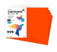 Cartulina de Colores, Cartulina A3, Folios Colores 180gr, Bloc cartulina colores intensos, Ideal para Manualidades, Imprimir tus Documentos y Diseños Creativos · m-office (25 Hojas, Naranja)