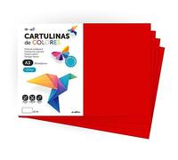 Cartulina de Colores, Cartulina A3, Folios Colores 180gr, Bloc cartulina colores intensos, Ideal para Manualidades, Imprimir tus Documentos y Diseños Creativos · m-office (25 Hojas, Rojo Oscuro)