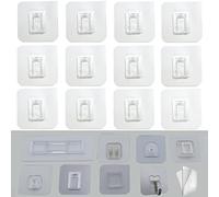 CARURLIFF Lot de 12 patins adhésifs de rechange muraux pour cuisine, salle de bain, panier de douche, support de support sans clou (rectangulaire droit)