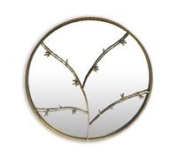 Casa Chic Miroir mural Berkeley cadre métallique rond de 80 cm de diamètre