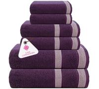 Casa Copenhagen Coffret 6 Serviettes Bain 600 g/m², Rose poudré | Solitaire 100% coton égyptien pur cuisine, douche: 2 serviettes bain, 2 mains, 2 gants (coffret cadeau femme et homme)