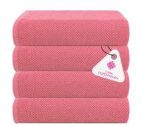 Casa Copenhagen - Coffret Cadeau de 4 Serviettes XL Design - 100% Coton égyptien - Bois de Rose, 70 x 140 cm, 4 Serviettes de Bain (Coffret pour Hommes et Femmes)