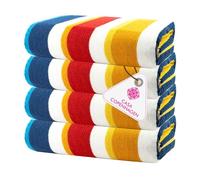 Casa Copenhagen Serviettes de Plage Bora Bora, conçues au Danemark, Robustes et durables, séchage Rapide, pour la Piscine. 76 x 152 cm, Lot de 4 Serviettes de Plage en Coton - Jaune