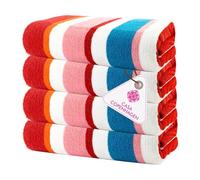 Casa Copenhagen Serviettes de Plage Bora Bora, conçues au Danemark, Robustes et durables, séchage Rapide, pour la Piscine. 76 x 152 cm, Lot de 4 Serviettes de Plage en Coton - Rose