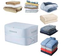 Casa Corner Sac De Compression, Sac De Compression Couette Pour Couette, Vêtements, Double Couche, Rangement Gain De Place, Étanches Et Anti-Poussière (Bleu, 66L)