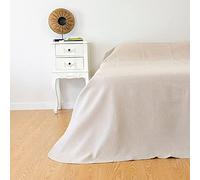 Casa da Laura - Couvre-lit Élégant Marron Clair Très Grand Lits - 280 x 260 cm - Convient aux Lits 200 - Couvre-lit Estival avec de Petits Losanges - 80% Coton 20% Polyester Extra Doux