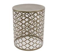 Casa Moro Table d'appoint Arabesk Orientale Ronde en métal Aspect Laiton Antique, Produit Artisanal Table Basse Style marocain Grande Taille IR-5848