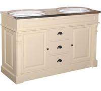 Casa Padrino Armoire de toilette de style rustique Meuble vasque incluant 2 lavabos avec tiroirs et portes de placard Nizza - Armoire de salle de bain en bois massif
