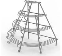 Casa Padrino Art Nouveau Étagère à fleurs 153 x 76 x H. 117 cm - Différentes couleurs - Escalier à fleurs semi-circulaire - Étagère à plantes en fer forgé - Art Nouveau Accessoires de décoration de ja
