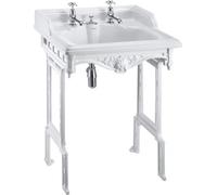 Casa Padrino Art Nouveau Lavabo sur pied blanc / blanc avec 2 trous de robinet - Baroque lavabo style baroque antique