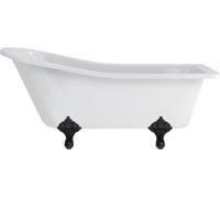 Casa Padrino Baignoire de luxe Art Nouveau Blanc / Noir 169 x 73 x H. 77 cm - Baignoire à poser en acrylique rétro - Meubles de salle de bain rétro