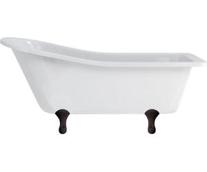 Casa Padrino Baignoire de luxe Art Nouveau Blanc / Noir 169 x 73 x H. 77 cm - Baignoire à poser en acrylique rétro - Meubles de salle de bain rétro nostalgiques