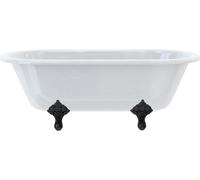 Casa Padrino Baignoire de luxe Art Nouveau Blanc / Noir 169 x 74,5 x H. 62 cm - Baignoire à poser en acrylique rétro - Meubles de salle de bain rétro